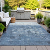 Piper Looms Chantille Abstract ACN2119 Navy Machine Washable Area Rug Outdoor Lifestyle Image Feature