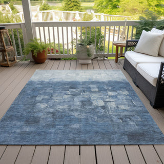 Piper Looms Chantille Abstract ACN2119 Navy Machine Washable Area Rug Outdoor Lifestyle Image Feature