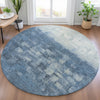 Piper Looms Chantille Abstract ACN2119 Navy Machine Washable Area Rug Round Lifestyle Image Feature