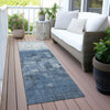 Piper Looms Chantille Abstract ACN2119 Navy Machine Washable Area Rug Runner Outdoor Lifestyle Image Feature