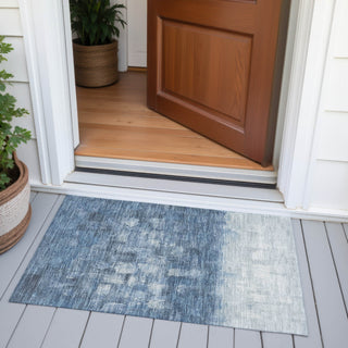 Piper Looms Chantille Abstract ACN2119 Navy Machine Washable Area Rug Scatter Outdoor Lifestyle Image Feature