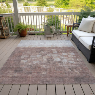 Piper Looms Chantille Abstract ACN2119 Paprika Machine Washable Area Rug Outdoor Lifestyle Image Feature