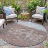 Piper Looms Chantille Abstract ACN2119 Paprika Machine Washable Area Rug Round Outdoor Lifestyle Image Feature