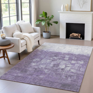 Piper Looms Chantille Abstract ACN2119 Purple Machine Washable Area Rug Lifestyle Image Feature