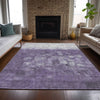 Piper Looms Chantille Abstract ACN2119 Purple Machine Washable Area Rug Lifestyle Image Feature