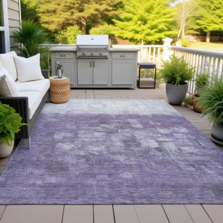 Piper Looms Chantille Abstract ACN2119 Purple Machine Washable Area Rug Outdoor Lifestyle Image Feature