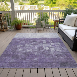 Piper Looms Chantille Abstract ACN2119 Purple Machine Washable Area Rug Outdoor Lifestyle Image Feature