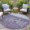 Piper Looms Chantille Abstract ACN2119 Purple Machine Washable Area Rug Round Outdoor Lifestyle Image Feature