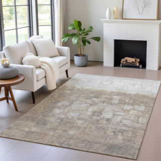 Piper Looms Chantille Abstract ACN2119 Taupe Machine Washable Area Rug Lifestyle Image Feature