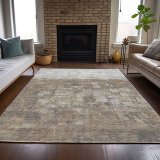 Piper Looms Chantille Abstract ACN2119 Taupe Machine Washable Area Rug Lifestyle Image Feature