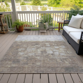 Piper Looms Chantille Abstract ACN2119 Taupe Machine Washable Area Rug Outdoor Lifestyle Image Feature