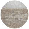 Piper Looms Chantille Abstract ACN2119 Taupe Machine Washable Area Rug Round Main Image