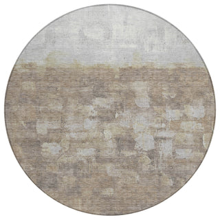 Piper Looms Chantille Abstract ACN2119 Taupe Machine Washable Area Rug Round Main Image