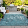 Piper Looms Chantille Abstract ACN2119 Teal Machine Washable Area Rug Outdoor Lifestyle Image Feature