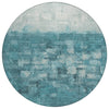 Piper Looms Chantille Abstract ACN2119 Teal Machine Washable Area Rug Round Main Image