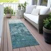 Piper Looms Chantille Abstract ACN2119 Teal Machine Washable Area Rug Runner Outdoor Lifestyle Image Feature
