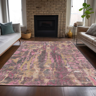 Piper Looms Chantille Abstract ACN2120 Blush Machine Washable Area Rug Lifestyle Image Feature