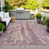 Piper Looms Chantille Abstract ACN2120 Blush Machine Washable Area Rug Outdoor Lifestyle Image Feature
