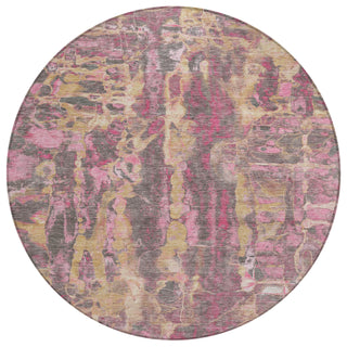 Piper Looms Chantille Abstract ACN2120 Blush Machine Washable Area Rug Round Main Image