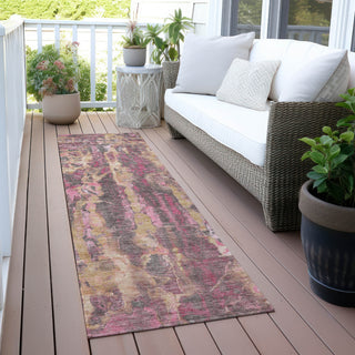 Piper Looms Chantille Abstract ACN2120 Blush Machine Washable Area Rug Runner Outdoor Lifestyle Image Feature
