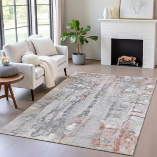 Piper Looms Chantille Abstract ACN2120 Copper Machine Washable Area Rug Lifestyle Image Feature