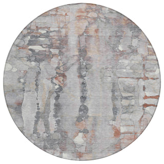 Piper Looms Chantille Abstract ACN2120 Copper Machine Washable Area Rug Round Main Image