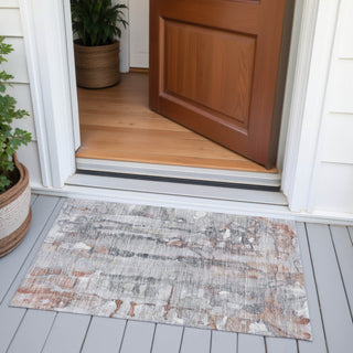 Piper Looms Chantille Abstract ACN2120 Copper Machine Washable Area Rug Scatter Outdoor Lifestyle Image Feature