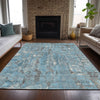 Piper Looms Chantille Abstract ACN2120 Denim Machine Washable Area Rug Lifestyle Image Feature