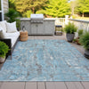 Piper Looms Chantille Abstract ACN2120 Denim Machine Washable Area Rug Outdoor Lifestyle Image Feature