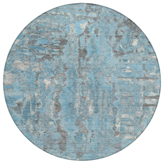 Piper Looms Chantille Abstract ACN2120 Denim Machine Washable Area Rug Round Main Image