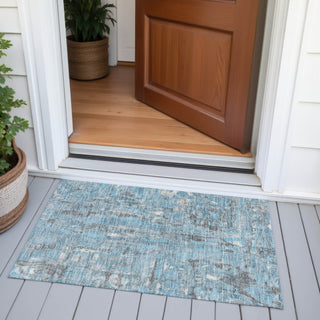 Piper Looms Chantille Abstract ACN2120 Denim Machine Washable Area Rug Scatter Outdoor Lifestyle Image Feature
