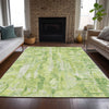 Piper Looms Chantille Abstract ACN2120 Lime Machine Washable Area Rug Lifestyle Image Feature