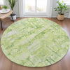 Piper Looms Chantille Abstract ACN2120 Lime Machine Washable Area Rug Round Lifestyle Image Feature