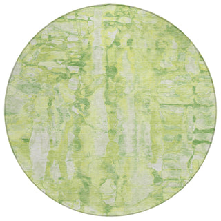 Piper Looms Chantille Abstract ACN2120 Lime Machine Washable Area Rug Round Main Image
