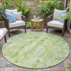 Piper Looms Chantille Abstract ACN2120 Lime Machine Washable Area Rug Round Outdoor Lifestyle Image Feature