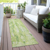 Piper Looms Chantille Abstract ACN2120 Lime Machine Washable Area Rug Runner Outdoor Lifestyle Image Feature