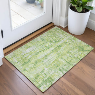 Piper Looms Chantille Abstract ACN2120 Lime Machine Washable Area Rug Scatter Lifestyle Image Feature