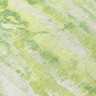 Piper Looms Chantille Abstract ACN2120 Lime Machine Washable Area Rug Swatch Image