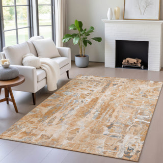 Piper Looms Chantille Abstract ACN2120 Orange Machine Washable Area Rug Lifestyle Image Feature