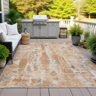 Piper Looms Chantille Abstract ACN2120 Orange Machine Washable Area Rug Outdoor Lifestyle Image Feature