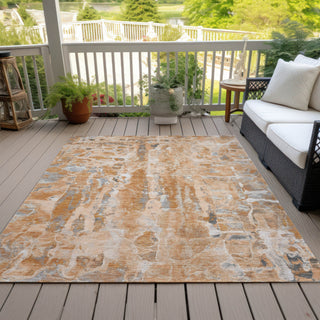 Piper Looms Chantille Abstract ACN2120 Orange Machine Washable Area Rug Outdoor Lifestyle Image Feature