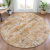 Piper Looms Chantille Abstract ACN2120 Orange Machine Washable Area Rug Round Lifestyle Image Feature