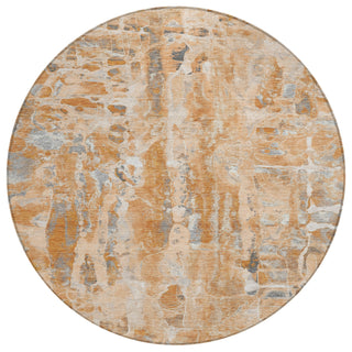 Piper Looms Chantille Abstract ACN2120 Orange Machine Washable Area Rug Round Main Image