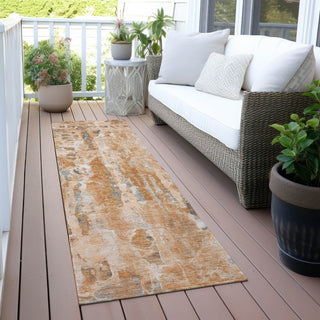Piper Looms Chantille Abstract ACN2120 Orange Machine Washable Area Rug Runner Outdoor Lifestyle Image Feature