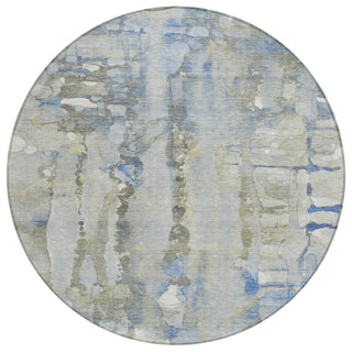 Piper Looms Chantille Abstract ACN2120 Sky Machine Washable Area Rug Round Main Image