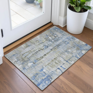 Piper Looms Chantille Abstract ACN2120 Sky Machine Washable Area Rug Scatter Lifestyle Image Feature