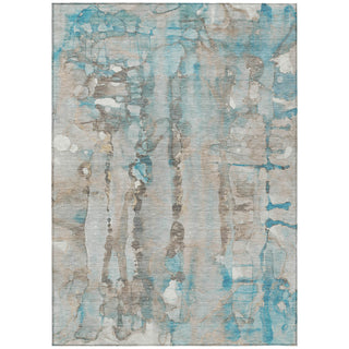 Piper Looms Chantille Abstract ACN2120 Teal Machine Washable Area Rug main image