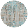 Piper Looms Chantille Abstract ACN2120 Teal Machine Washable Area Rug Round Main Image