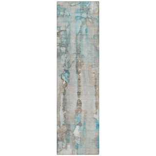Piper Looms Chantille Abstract ACN2120 Teal Machine Washable Area Rug Runner Main Image