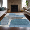 Piper Looms Chantille Blocks ACN2121 Denim Machine Washable Area Rug Lifestyle Image Feature